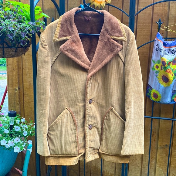 🎉HP🎉 Vintage Mens Tan Corduroy Removable Wool-lined Blazer - Picture 3 of 16